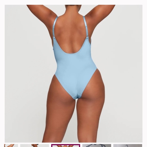 Skims Recycled Swim Scoop Neck One Piece Bathing Suit Iris Blue 4X New With Tags - Picture 3 of 6